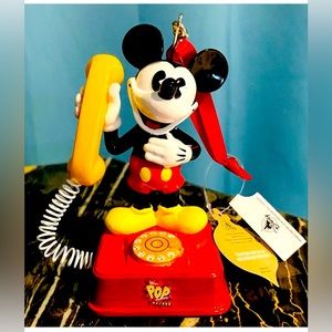 NWT Disney Parks Pop Century Resort Mickey Mouse Phone Christmas Ornament NWT
